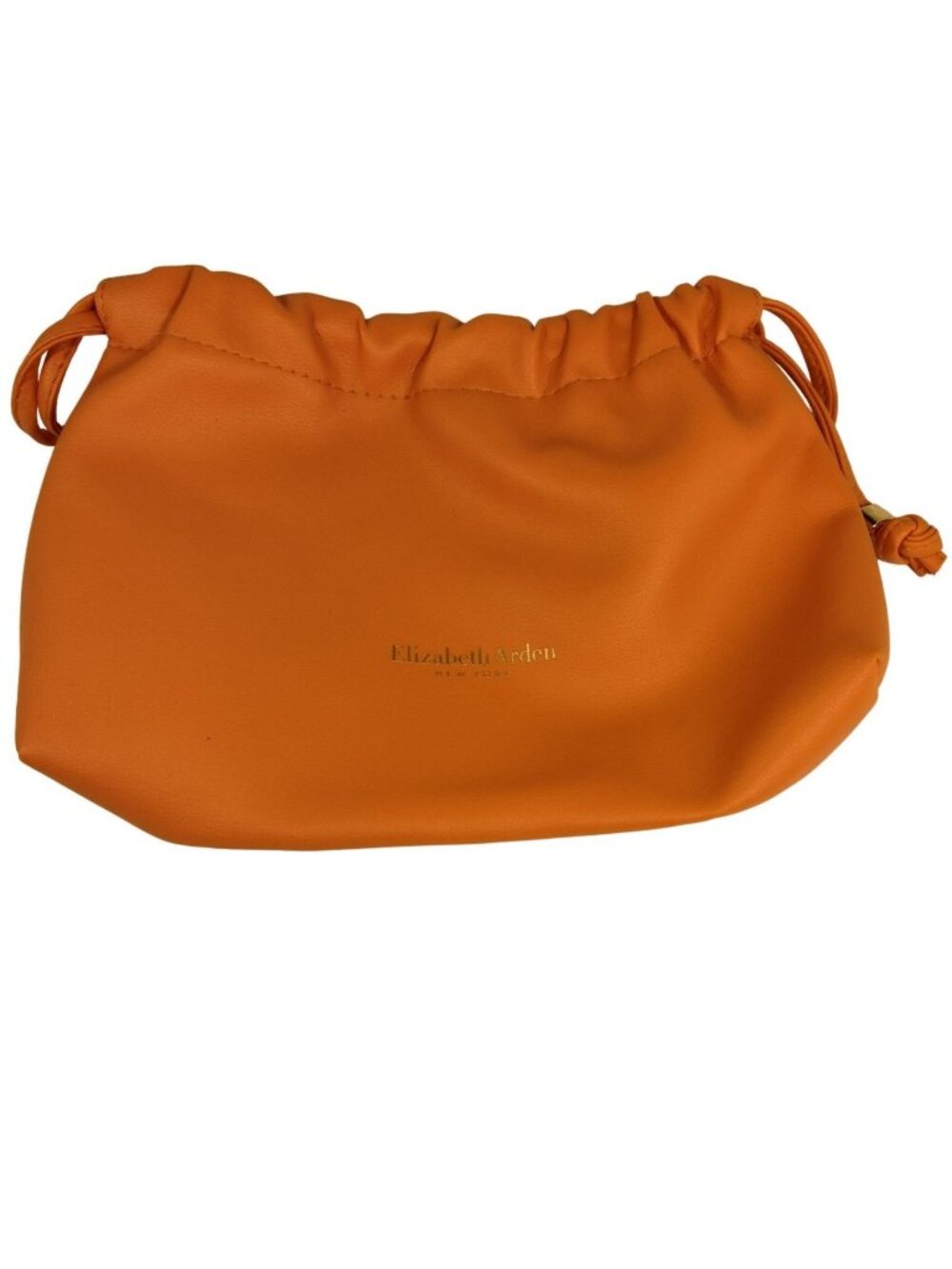 Elizabeth Arden Orange Cosmetic Bag Make UP Magnetic Snap Drawstring Purse Tote - Picture 1 of 5